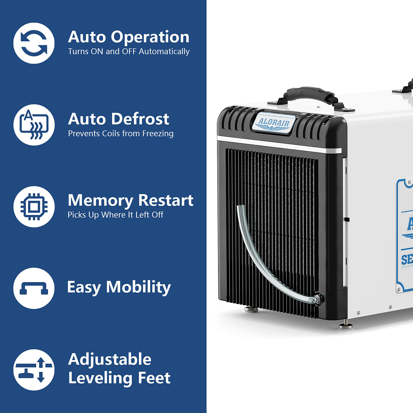 AlorAir Basement/Crawl Space Sentinel HD90 Dehumidifiers 198 PPD (Saturation), 90 PPD (AHAM), Energy Star Listed, 5 Years Warranty, Auto Defrosting System, cETL, up to 2,600 sq. ft, Optional Remote Monitoring AlorAir