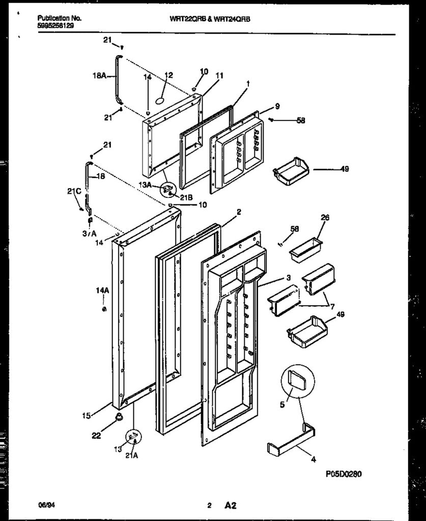 Frigidaire Refrigerator & Freezer Door Shelf Bar - 215366002, Replaces: 215366003
