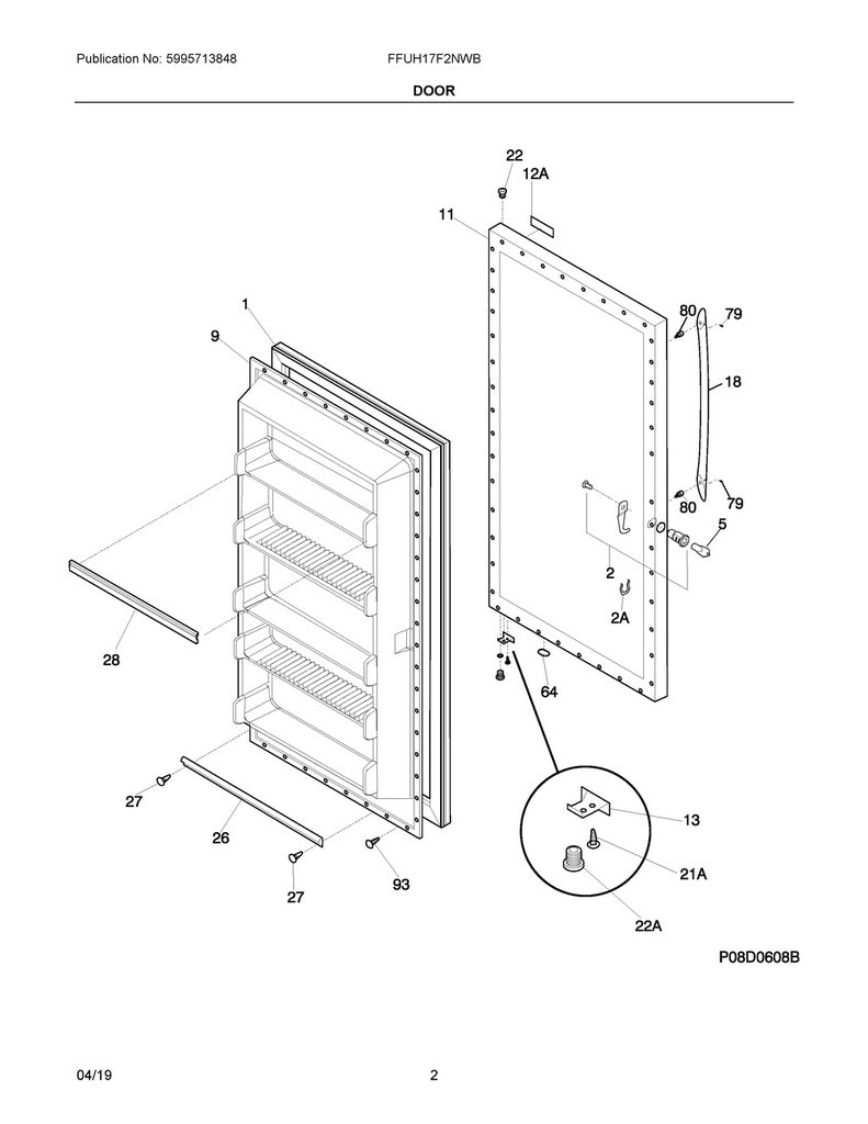 Frigidaire Refrigerator & Freezer Door Shelf Bar - 216951600, Replaces: 216523102