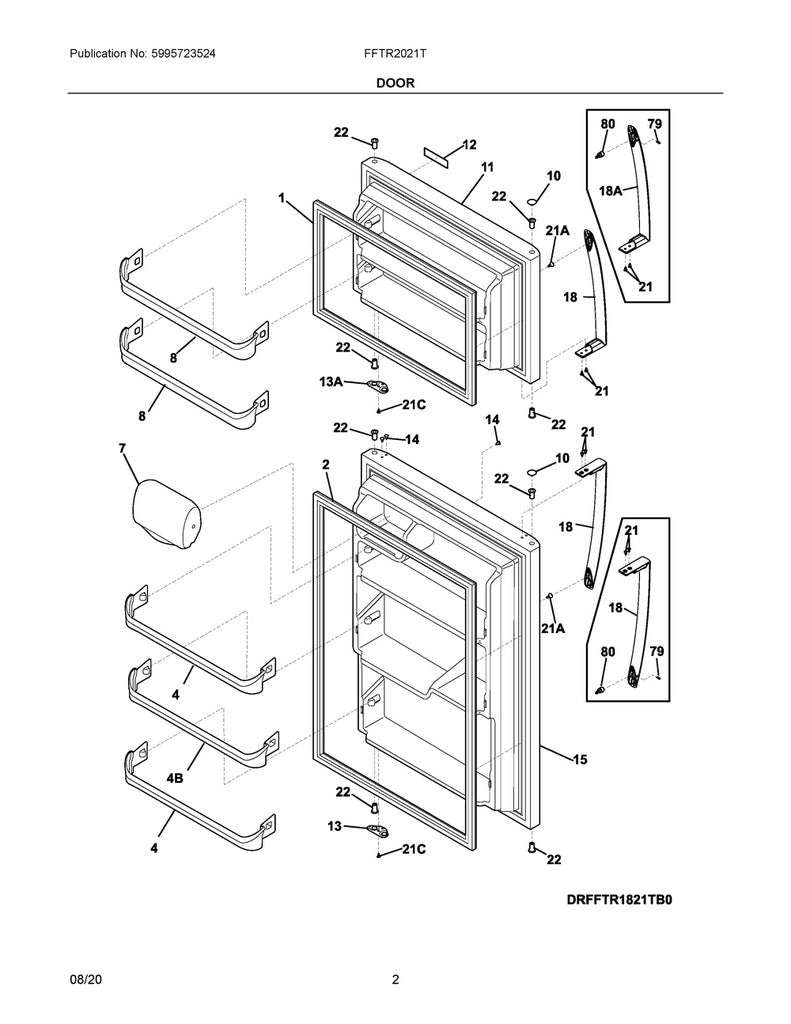 Frigidaire Refrigerator & Freezer Complete, Refr, S - 242178112