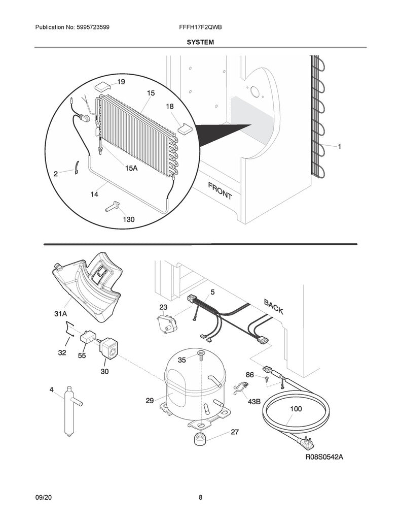 Frigidaire Refrigerator & Freezer Suction Tube/Heat Exchanger - 297217900, Replaces: 216666100
