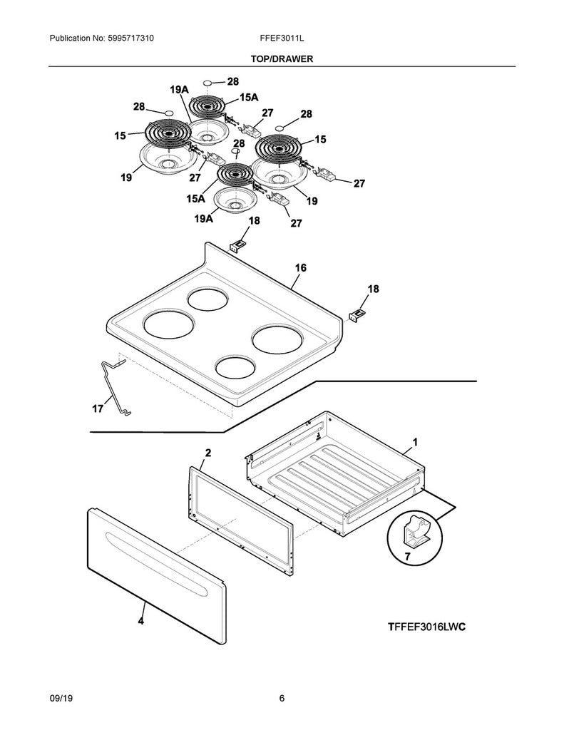 Frigidaire Range, Oven & Cooktop Drawer Glide - 316407402, Replaces: 316407400