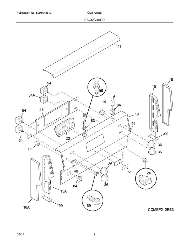 Frigidaire Range, Oven & Cooktop Range Rocker Switch, White - 318037513