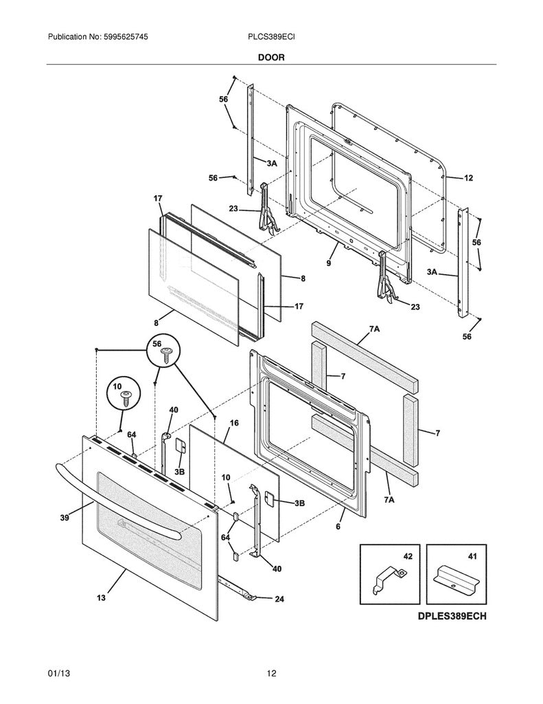 Frigidaire Range, Oven & Cooktop Lower Oven Door Seal - 318053120, Replaces: 318053130