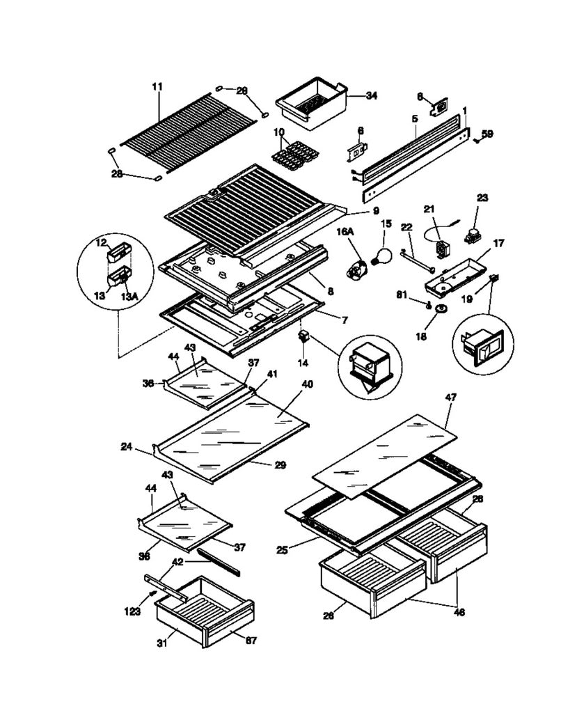 Frigidaire Refrigerator & Freezer Crisper Drawer without Front - 3206438, Replaces: 5303307712