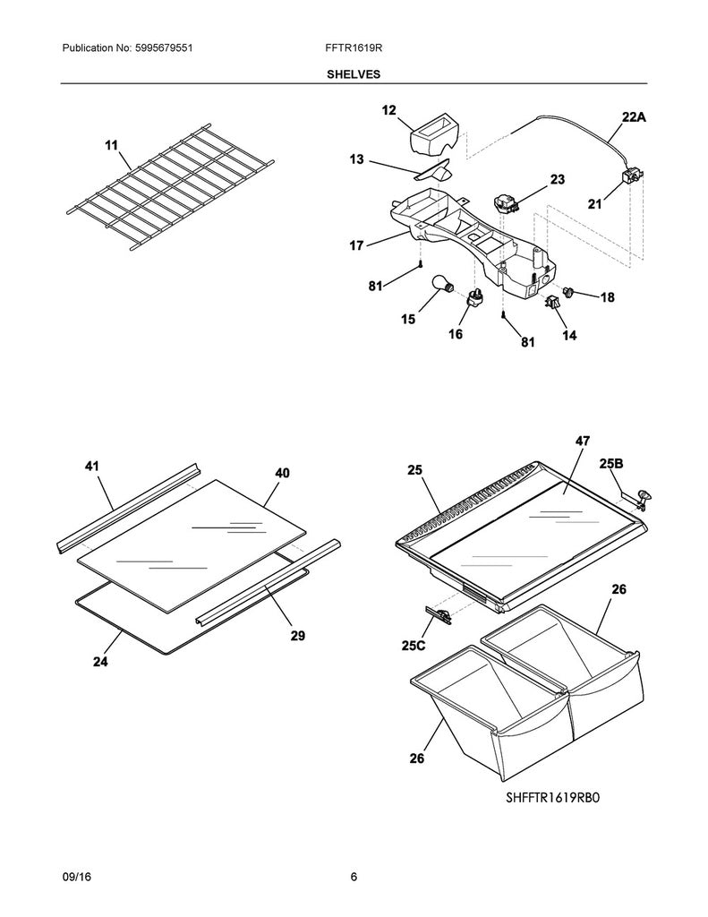 Frigidaire Refrigerator & Freezer Freezer Wire Shelf - 5303282284, Replaces: 626515