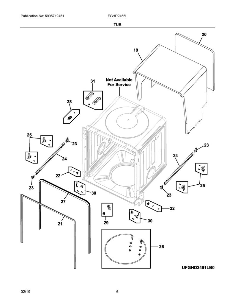 Frigidaire Dishwasher Tub Gasket - 5304475599
