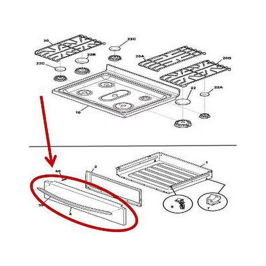Frigidaire Range, Oven & Cooktop Drawer Access Panel - 5304517477, Replaces: 316352503