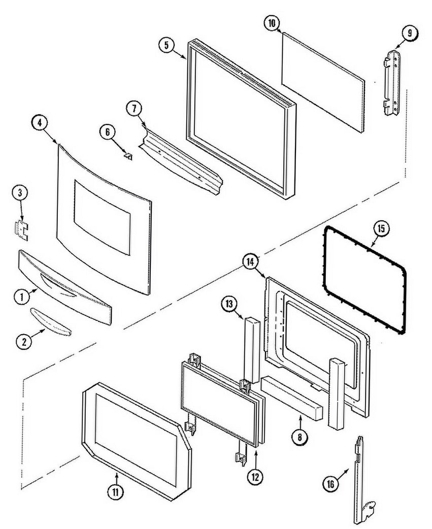 Whirlpool Range, Oven & Cooktop Inner Door Glass - 74009648, Replaces: 71001871