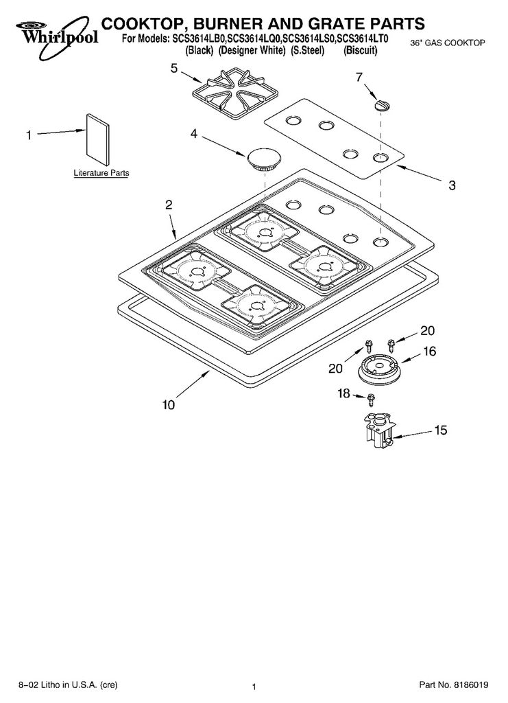 Whirlpool Range, Oven & Cooktop Surface Burner Orifice Holder (9K BTU) - 814513, Replaces: 3191741