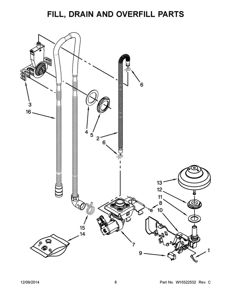 Whirlpool Dishwasher Float Switch Kit - 8193506, Replaces: 8268889