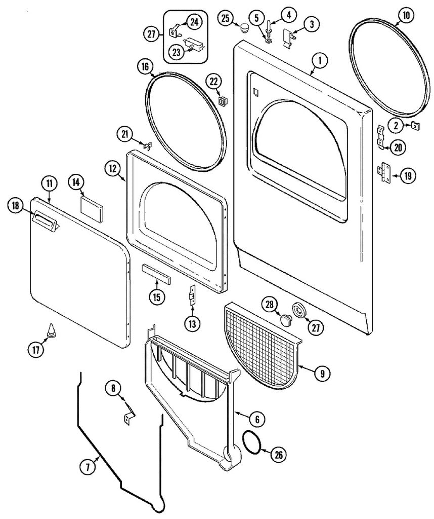 Whirlpool Dryer Door Catch Kit - LA-1003, Replaces: 53-0187