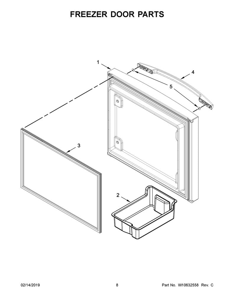 Whirlpool Refrigerator & Freezer Refrigerator Door Assembly, Stainless - LW10413531