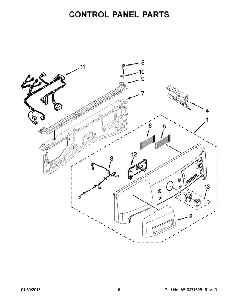 Whirlpool Dryer Knob Kit - W10514146, Replaces: W10370392