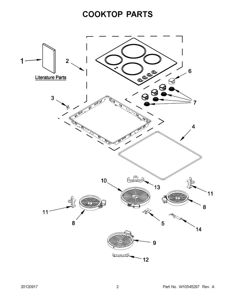 Whirlpool Range, Oven & Cooktop Range Control Knob, Stainless Steel - W10516517