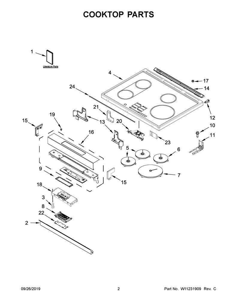Whirlpool Range, Oven & Cooktop Range Cooktop - W10808299