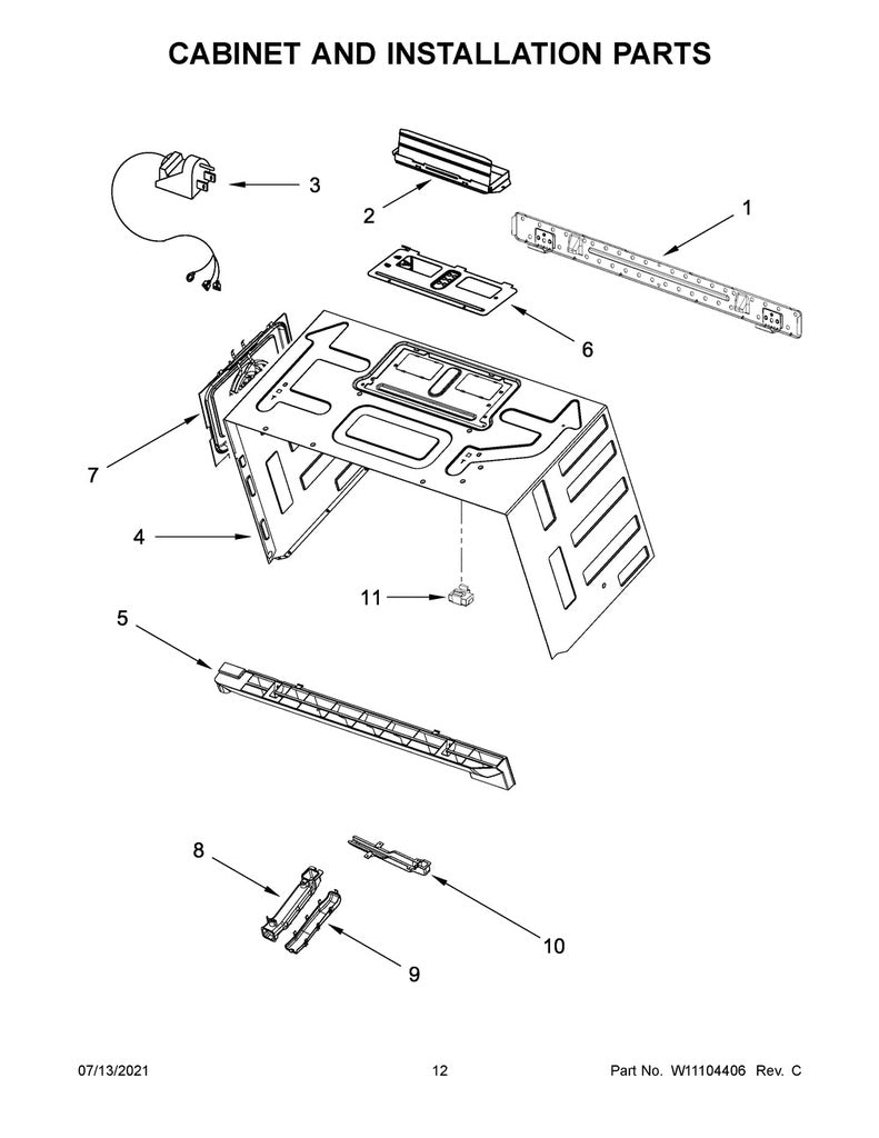 Whirlpool Microwave Vent Damper - W10843943, Replaces: 4393713
