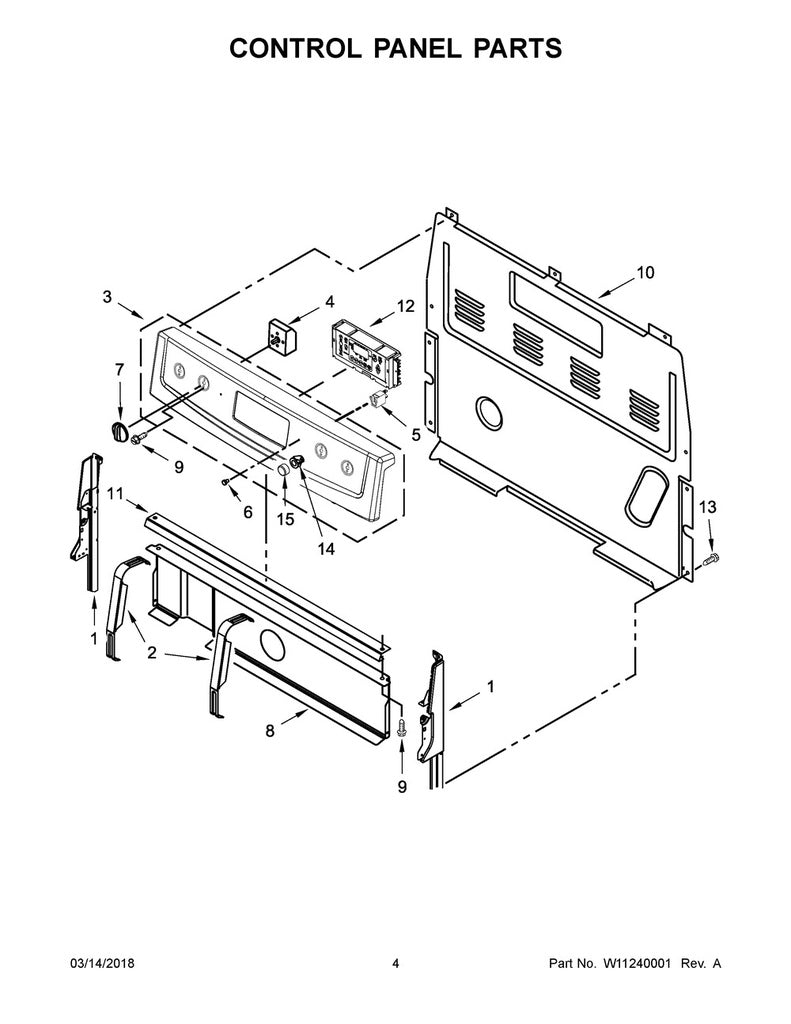 Whirlpool Range, Oven & Cooktop Knob - W10854249, Replaces: W10676227