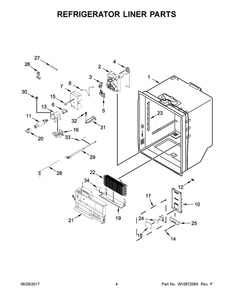 Whirlpool Refrigerator & Freezer Evaporator Cover Assembly - W10889841, Replaces: W10772277