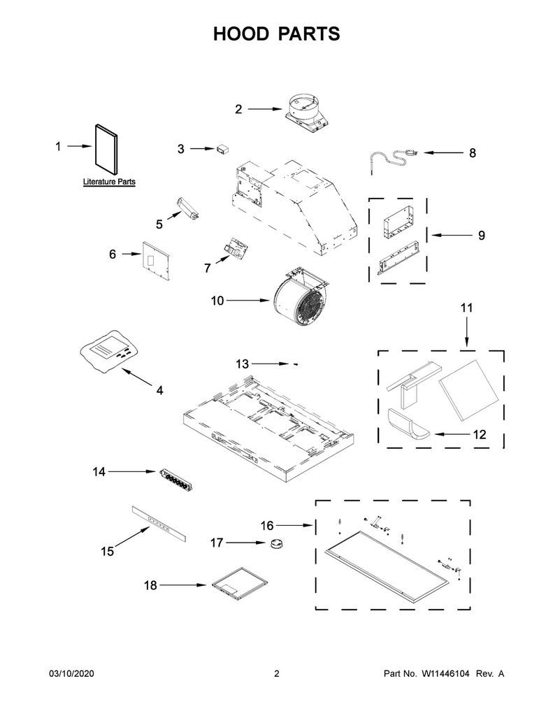 Whirlpool Range, Oven & Cooktop Filter - W10915369, Replaces: W10727013