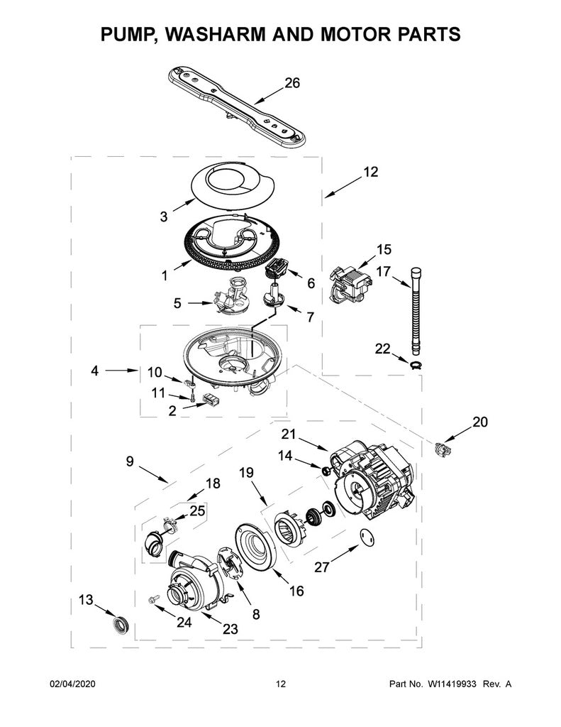 Whirlpool Dishwasher Accumulator - W11205078, Replaces: W10591545