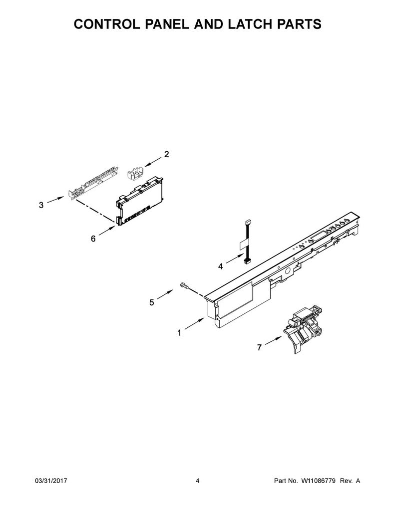 Whirlpool Dishwasher Console/Display Board - W11302464, Replaces: W10897411