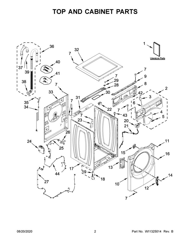 Whirlpool Washer Control Panel (Chrome Shadow) - W11327395, Replaces: W11294854