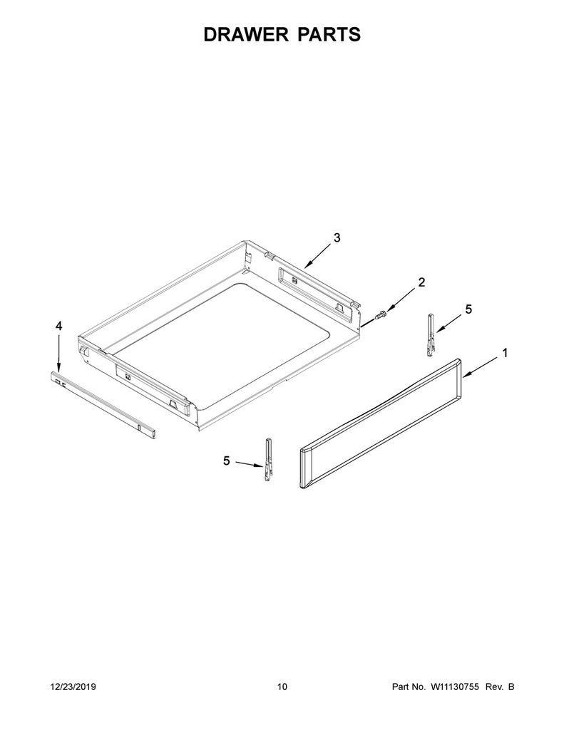Whirlpool Range, Oven & Cooktop Range Drawer Panel - W11334143