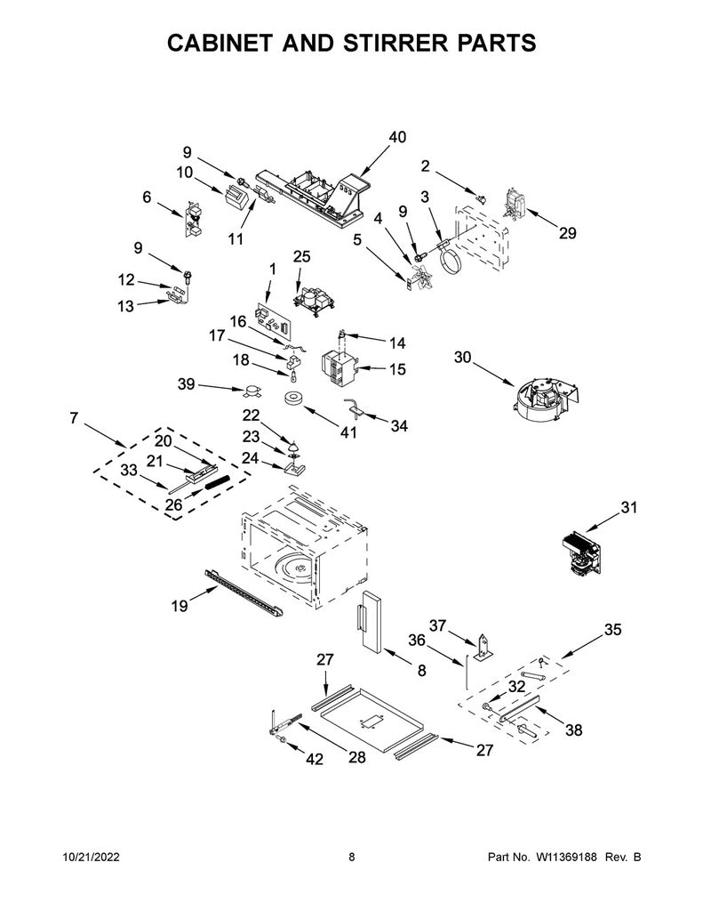 Whirlpool Microwave Fan Motor - W11344874, Replaces: 461968969271