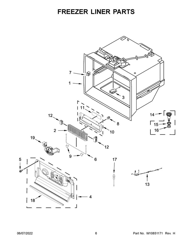 Whirlpool Refrigerator & Freezer Evaporator Cover - W11394920, Replaces: W10772353