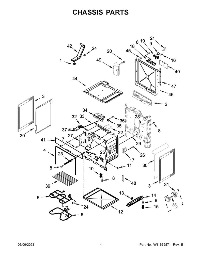 Whirlpool Range, Oven & Cooktop Door Seal/Gasket - W11542153, Replaces: 3186152