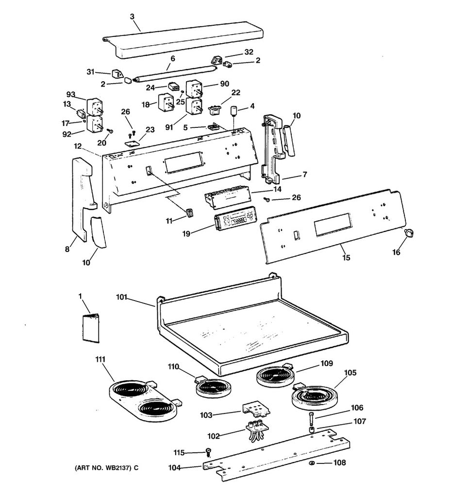 GE Range, Oven & Cooktop Range Indicator Light - WG02F05592
