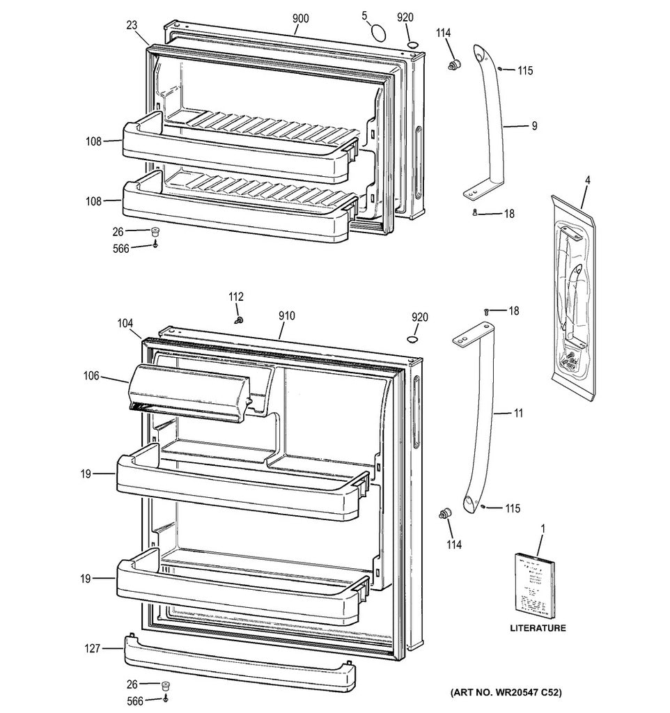 GE Refrigerator & Freezer Refrigerator Door Shelf Bar, White - WG03F01622