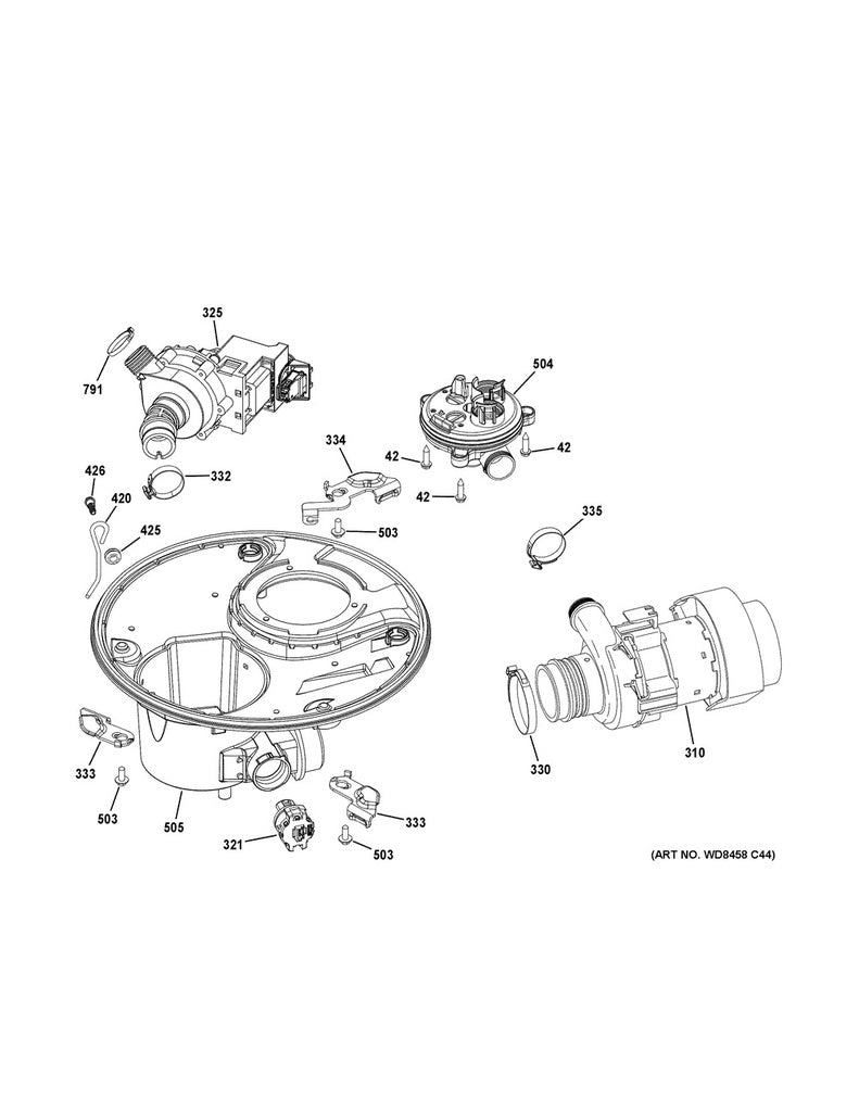 GE Dishwasher Piranha Hose Clamp Kit - WG04A01134, Replaces: WD35X10382
