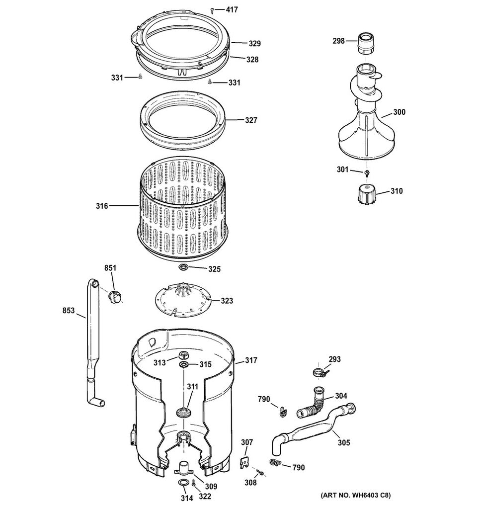 GE Washer Screw - WG04A01234, Replaces: WH02X10001