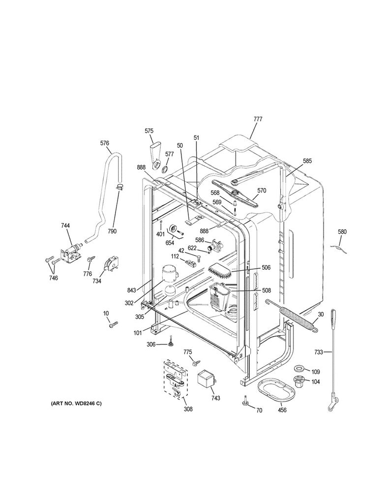 GE Dishwasher Upper Spray Arm - WG04F01994