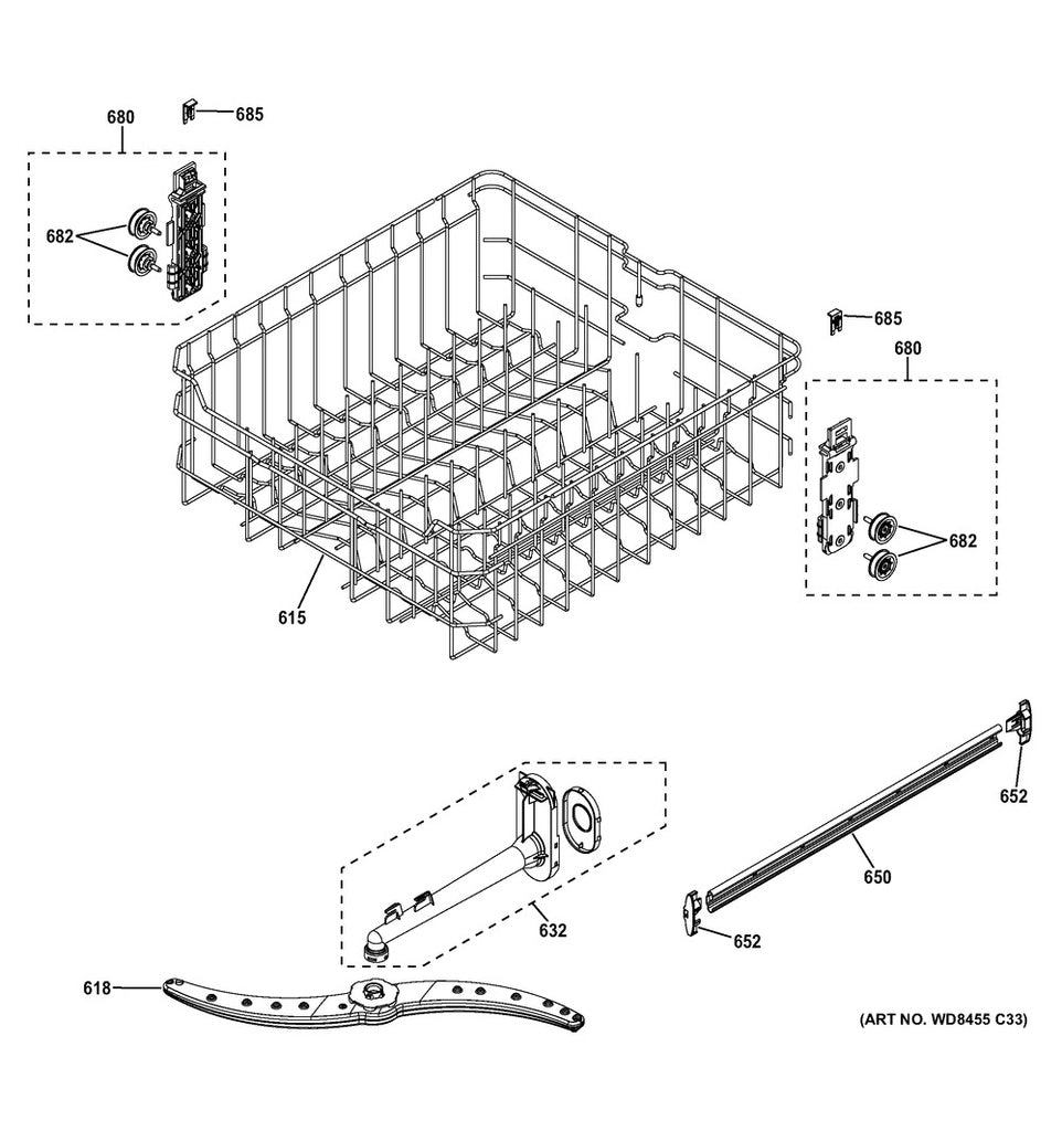 GE Dishwasher Centre Spray Arm Water Supply Tube - WG04F04749, Replaces: WD22X10090