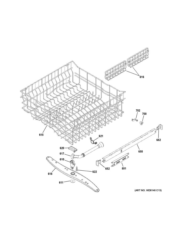 GE Dishwasher Upper Dishrack Slide Rail Stop Clip - WG04L00088, Replaces: WD12X10184
