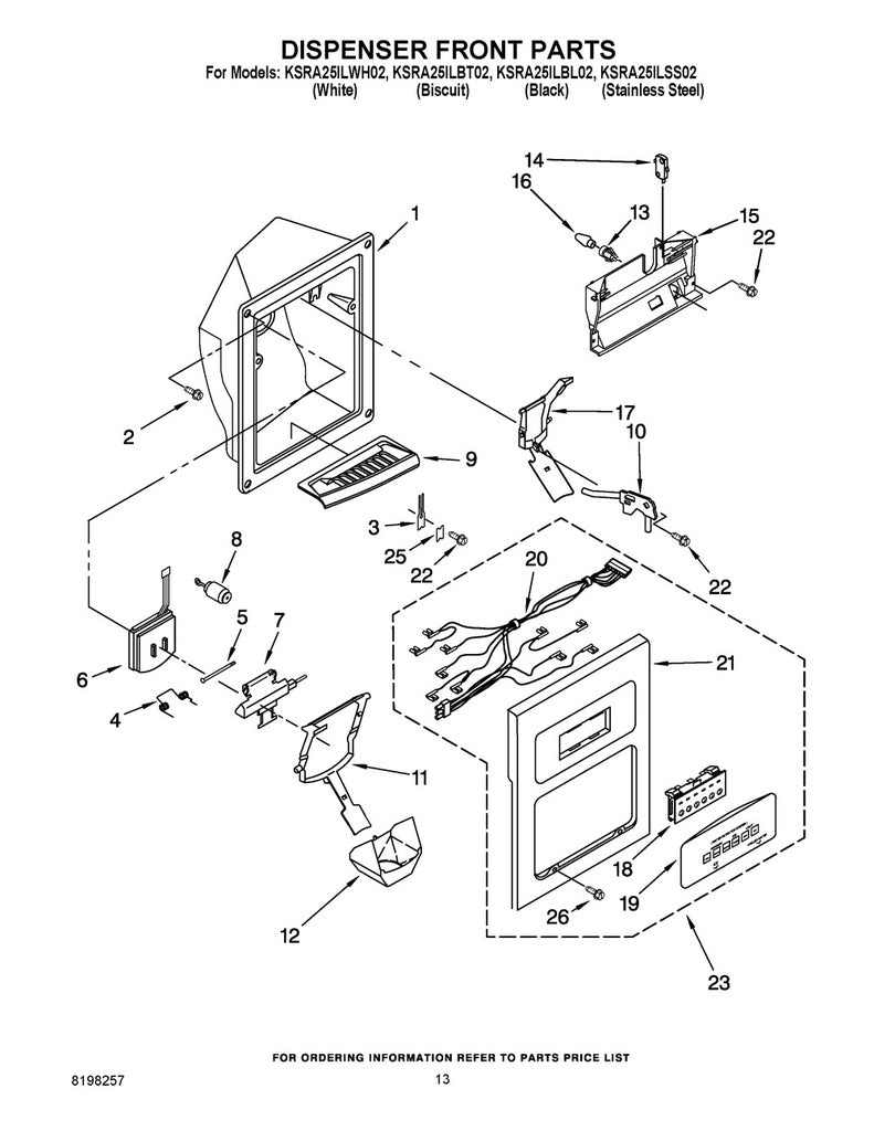 Whirlpool Refrigerator & Freezer Dispenser Lever Retainer Clip - WP2194719, Replaces: 2180201