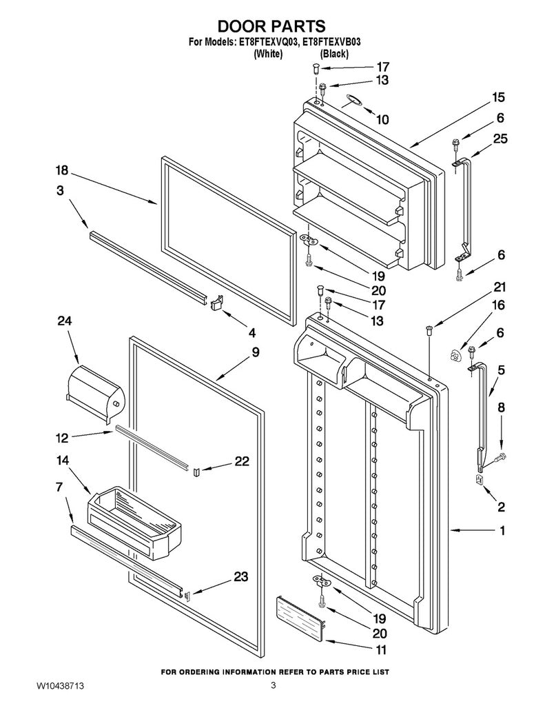 Whirlpool Refrigerator & Freezer Door Shelf Bin - WP2204810, Replaces: 1115078