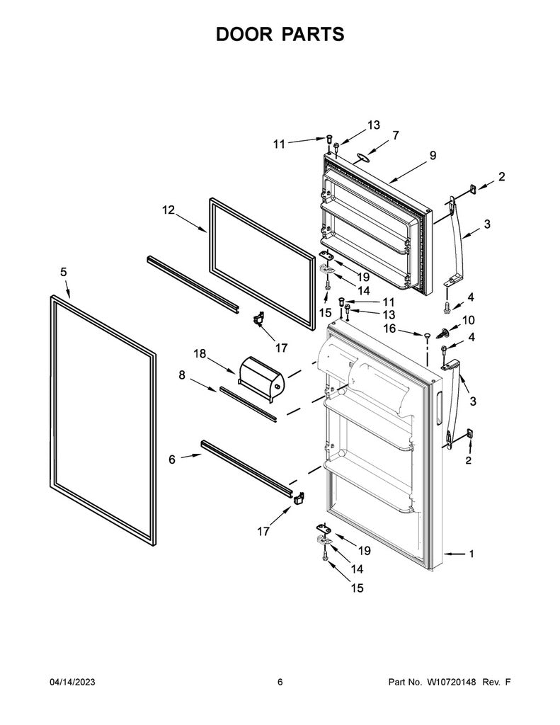 Whirlpool Refrigerator & Freezer Freezer Door Gasket (White) - WP2319263W, Replaces: 2264726
