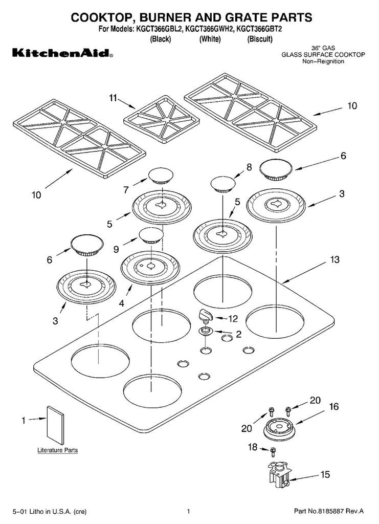 Whirlpool Range, Oven & Cooktop Burner Control Knob - WP3191922, Replaces: 3191922