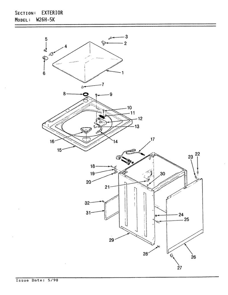 Whirlpool Washer Lid Hinge (Female) - WP35-2044, Replaces: 35-2044