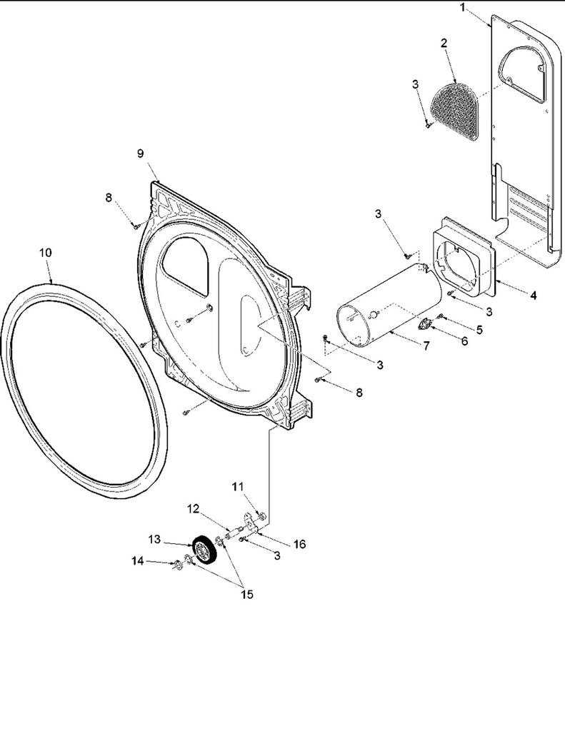 Whirlpool Dryer Drum Support Roller - WP37001042, Replaces: 14218934