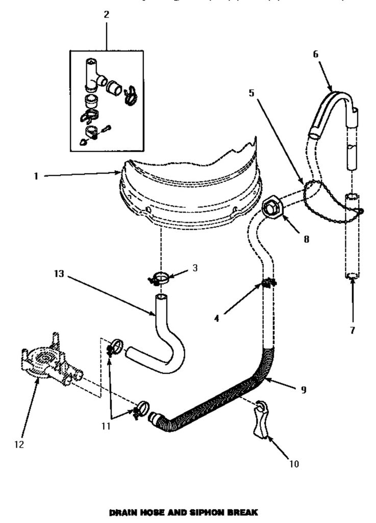 Whirlpool Washer Drain Hose - WP40053901, Replaces: 34502