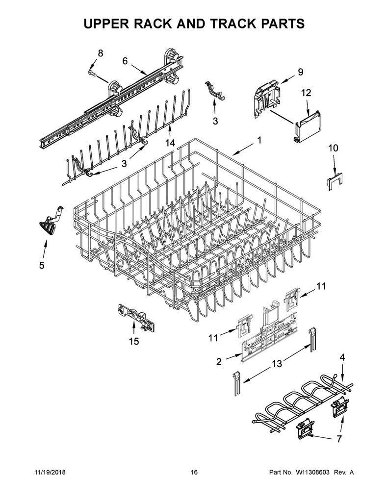 Whirlpool Dishwasher Positioner - WP8539102, Replaces: 8539102