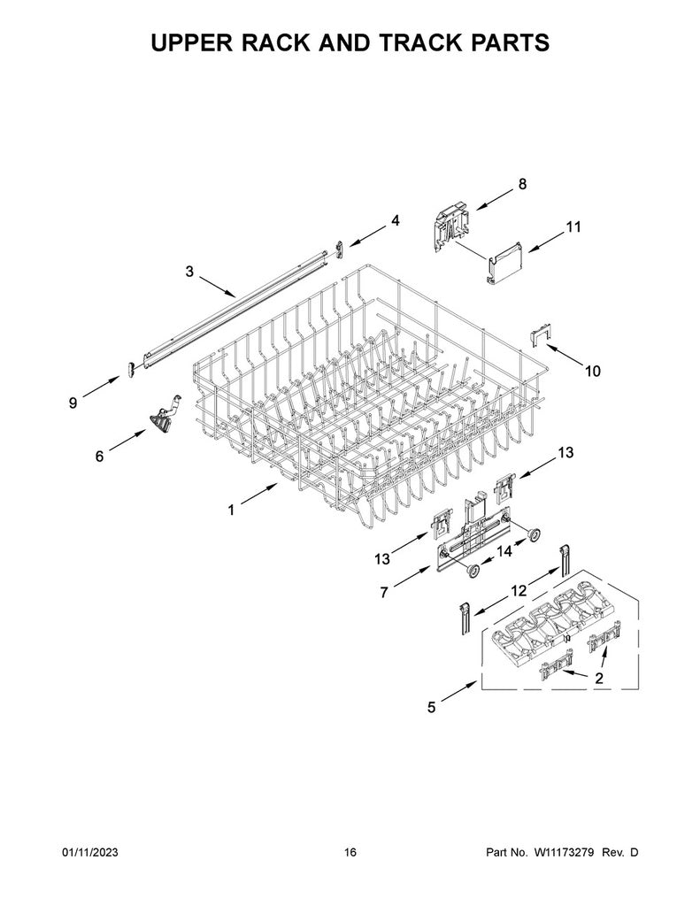 Whirlpool Dishwasher Track Stop - WP8565925, Replaces: 8270105