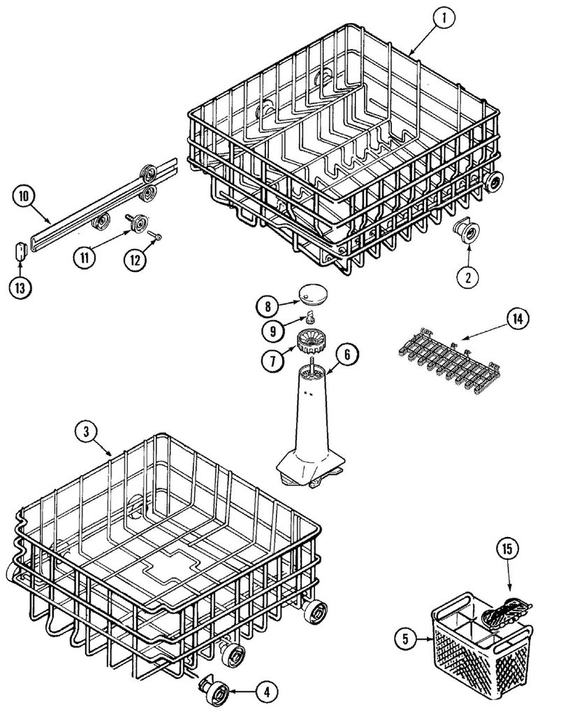 Whirlpool Dishwasher Silverware Basket (White) - WP99001576, Replaces: 99001576