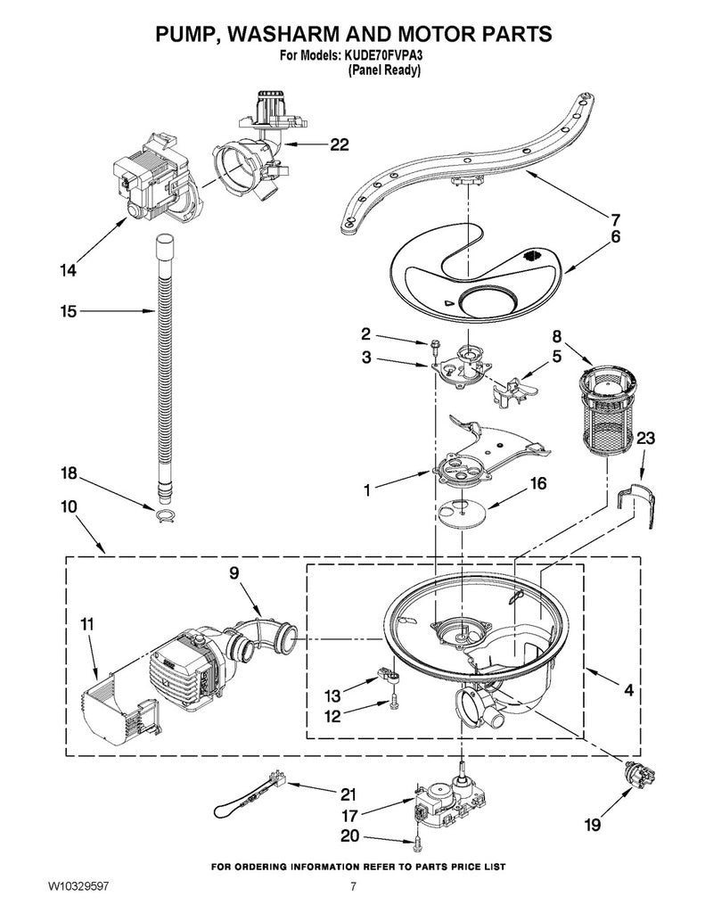 Whirlpool Dishwasher Circulation Pump & Motor Assembly - WPW10056309, Replaces: 8579274