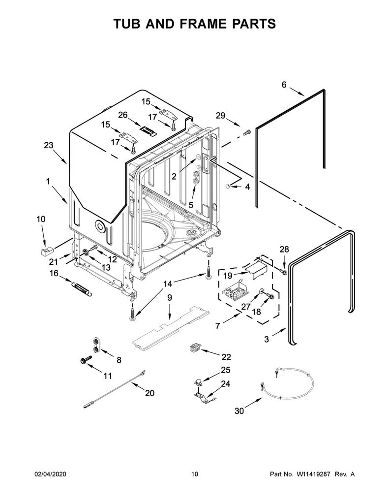 Whirlpool Dishwasher Dishrack Roller Assembly - WPW10078083, Replaces: W10078083